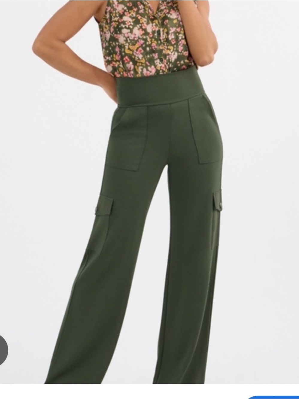 CAbi Olive Wide Leg Cargo Pants
